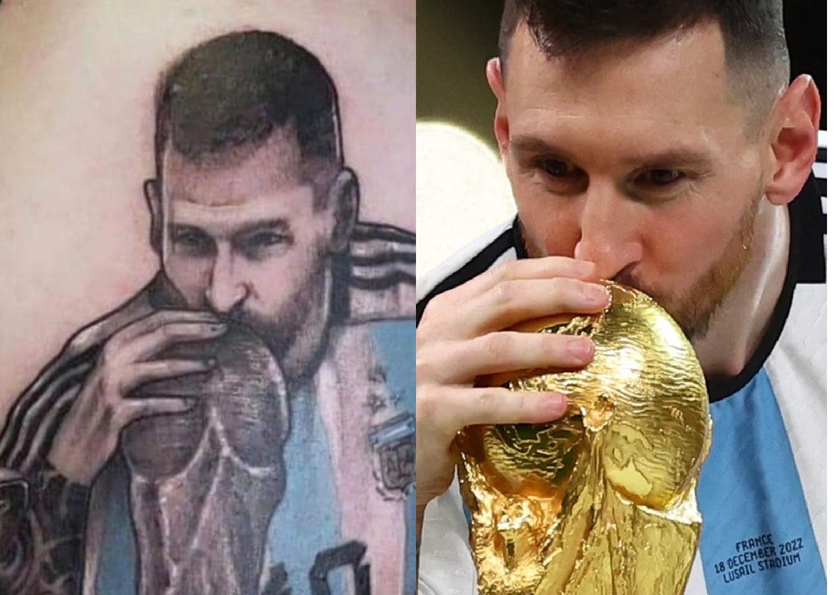 Estos son los tatuajes más raros inspirados en seleccionados de Argentina tras ganar el Mundial de Catar 2022 - ALDIA