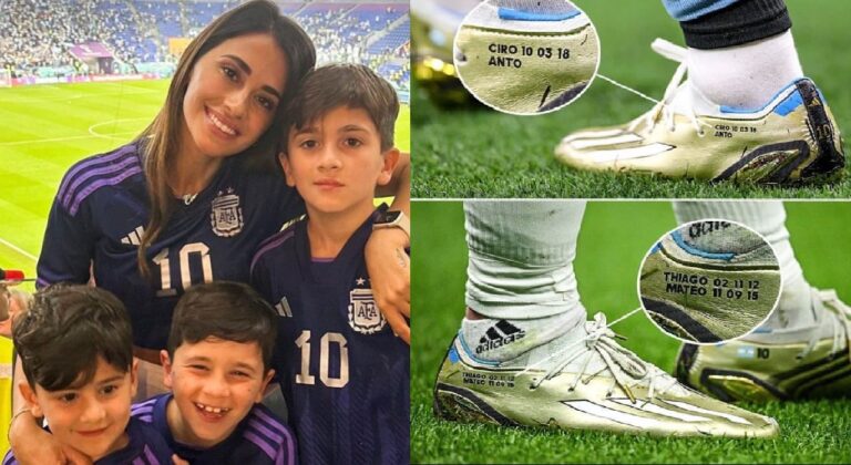 Lionel Messi lleva a su familia grabada en los botines