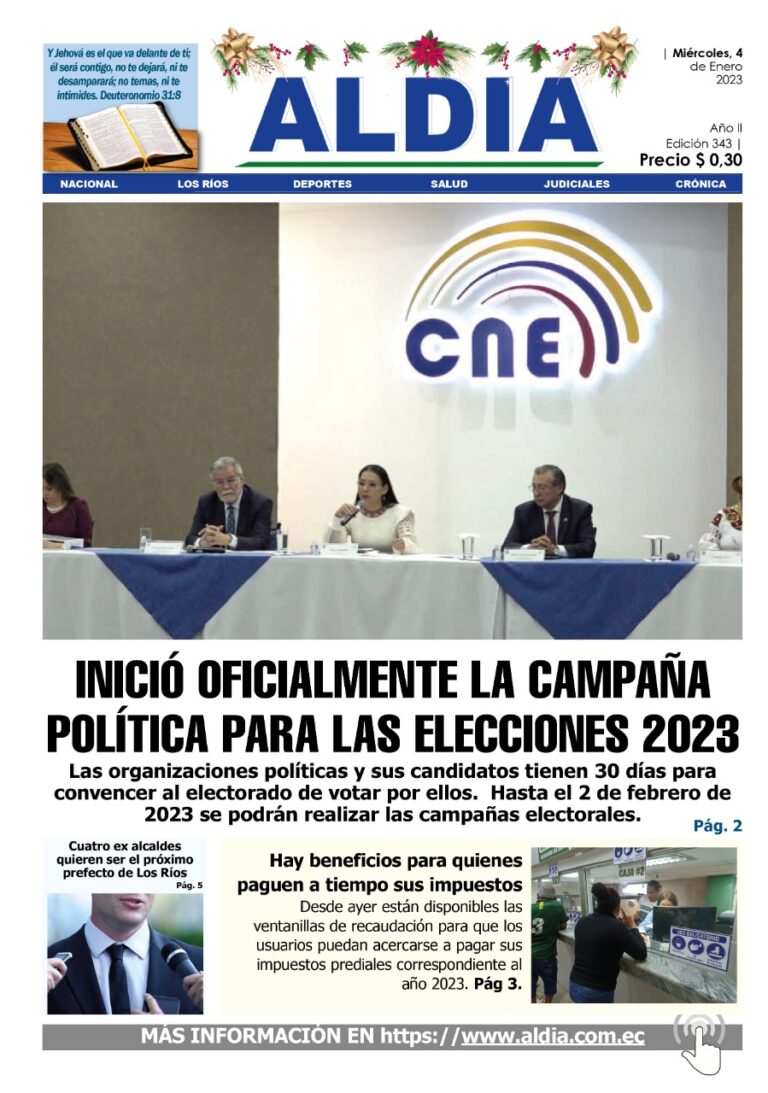 Edición del 4 de enero del 2022: Inició oficialmente la campaña política para las elecciones 2023…