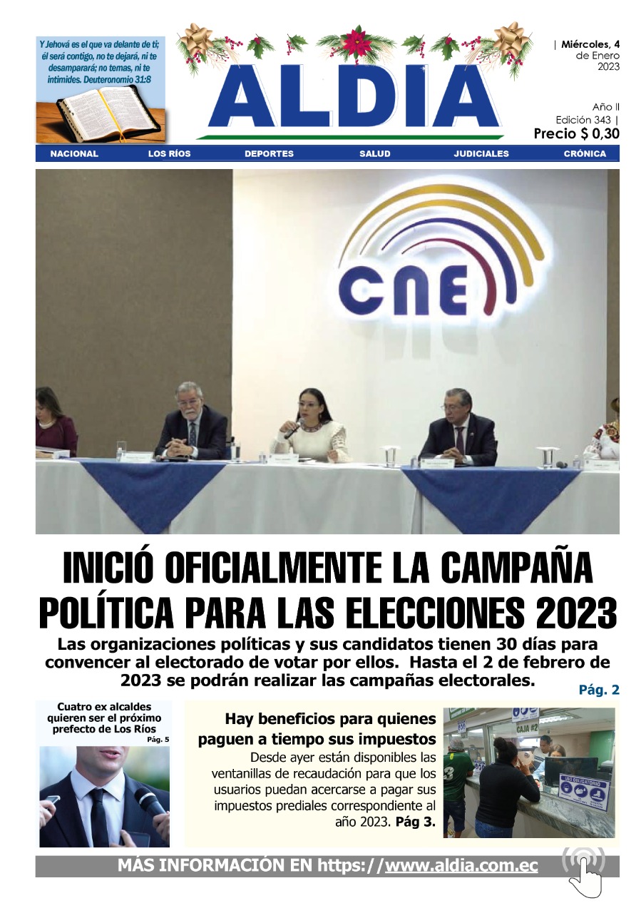 Edición del 4 de enero del 2022 Inició oficialmente la campaña