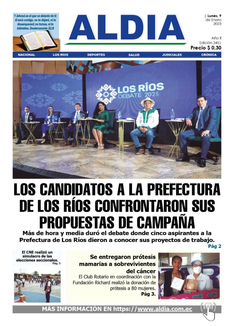 Edición del 9 de enero del 2023: Los candidatos a la Prefectura de Los Ríos confrontaron sus propuestas de campaña