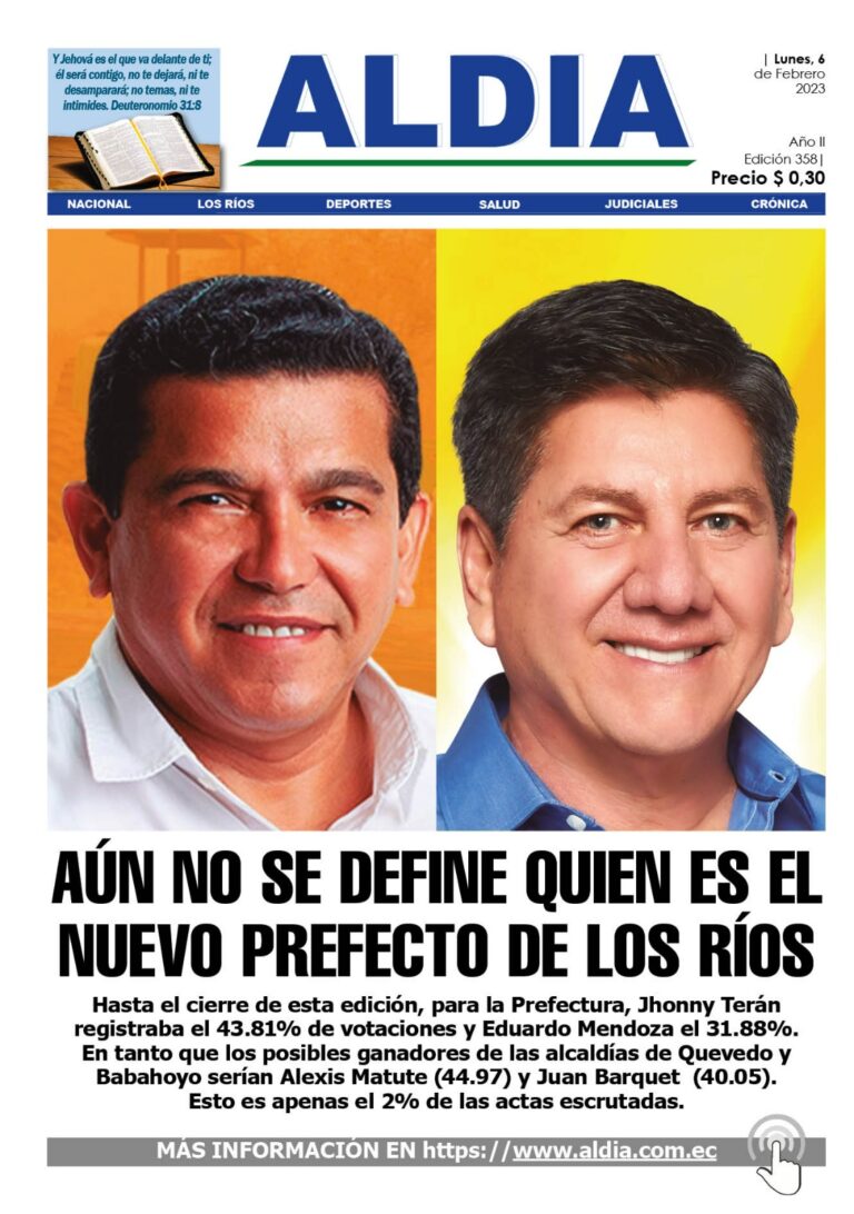 Edición del 6 de febrero del 2023: Aún no se define quién es el nuevo prefecto de Los Ríos