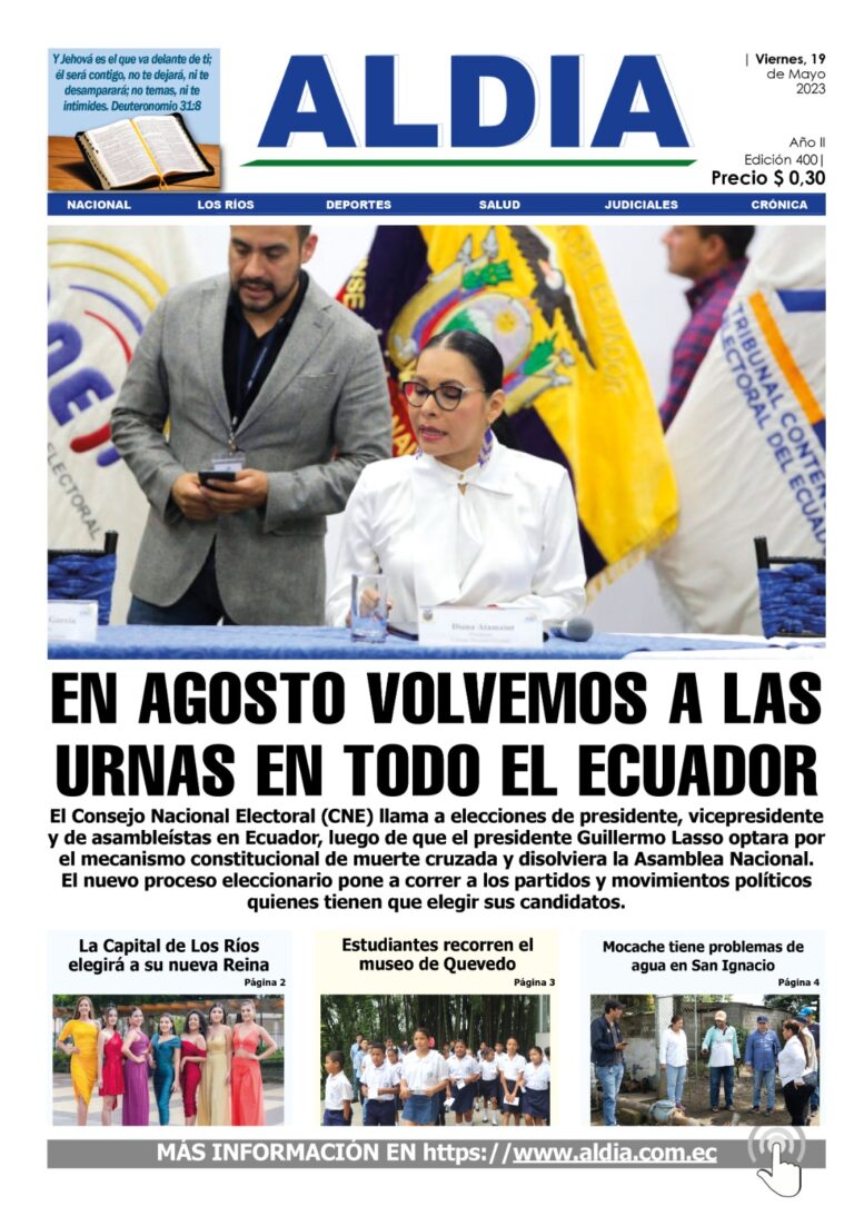 Edición del 19 de mayo del 2023: En agosto volvemos a las urnas en todo el Ecuador