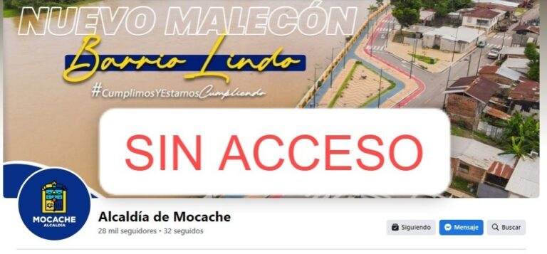 La nueva administración de Mocache se queda sin acceso a las redes sociales del Municipio