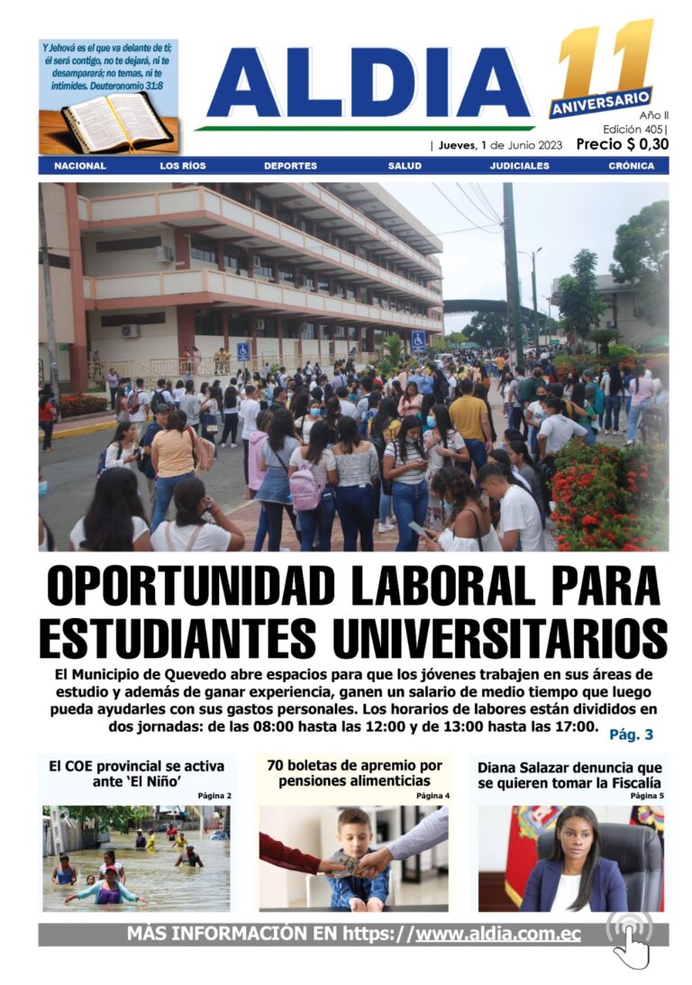 Edición del 1 de junio del 2023: Oportunidad laboral para estudiantes universitarios