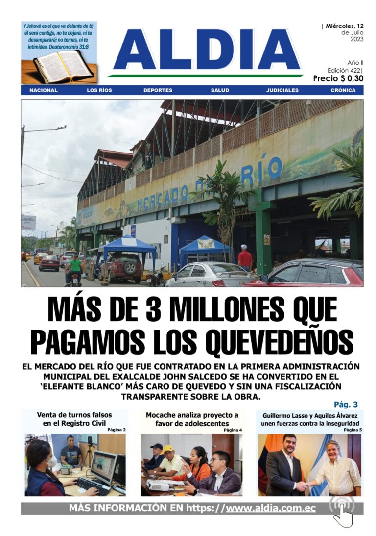 Edición del 12 de julio del 2023: Más de tres millones que pagamos los quevedeños