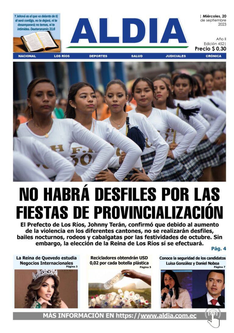 Edición 20 de septiembre de 2023, La inseguridad deje sin desfiles  el 6 de octubre