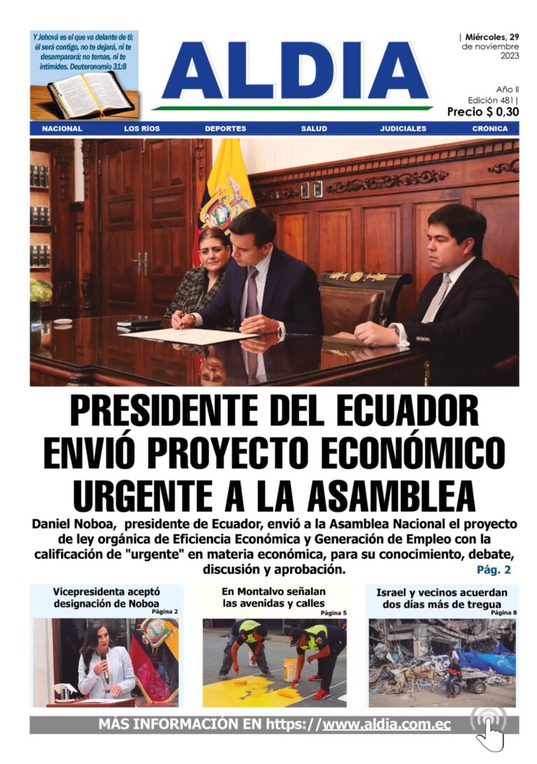 Edición 29 de noviembre 2023, Gobierno envía proyecfo de ley económica a la Asamblea Nacional