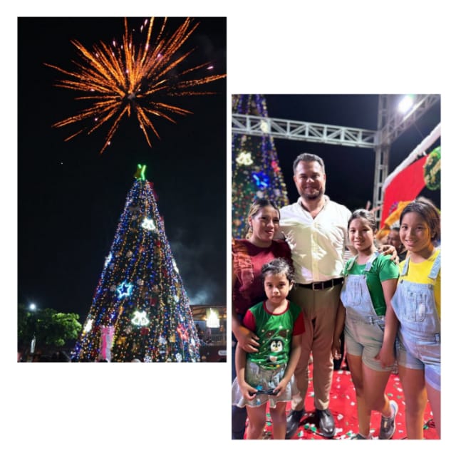 Vinces dio inicio a la Navidad con emotivo encendido del árbol en el centro de la ciudad